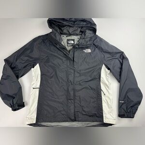 North Face Women's Large Hyvent Hooded Waterproof Jacket Black Raincoat
